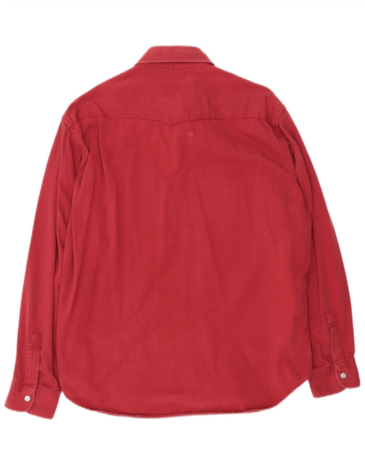 Camisa jeans masculina Carrera grande algodão Borgonha