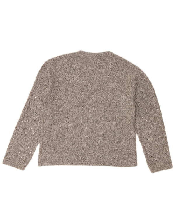 Suéter Zara Girls com gola redonda 11-12 anos cinza poliéster