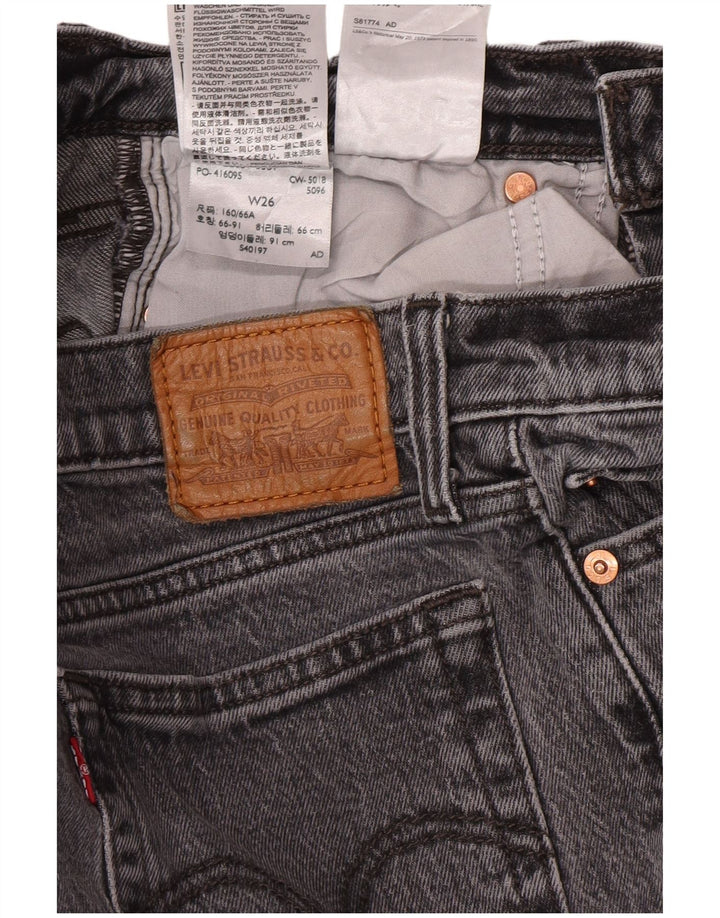 Calça jeans feminina Levi's Wedge Tapered W26 L27 cinza algodão clássico
