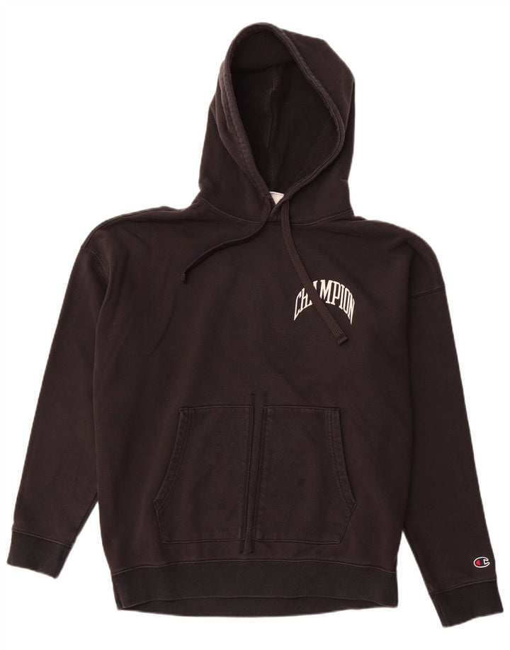 CHAMPION Suéter masculino com capuz médio algodão preto