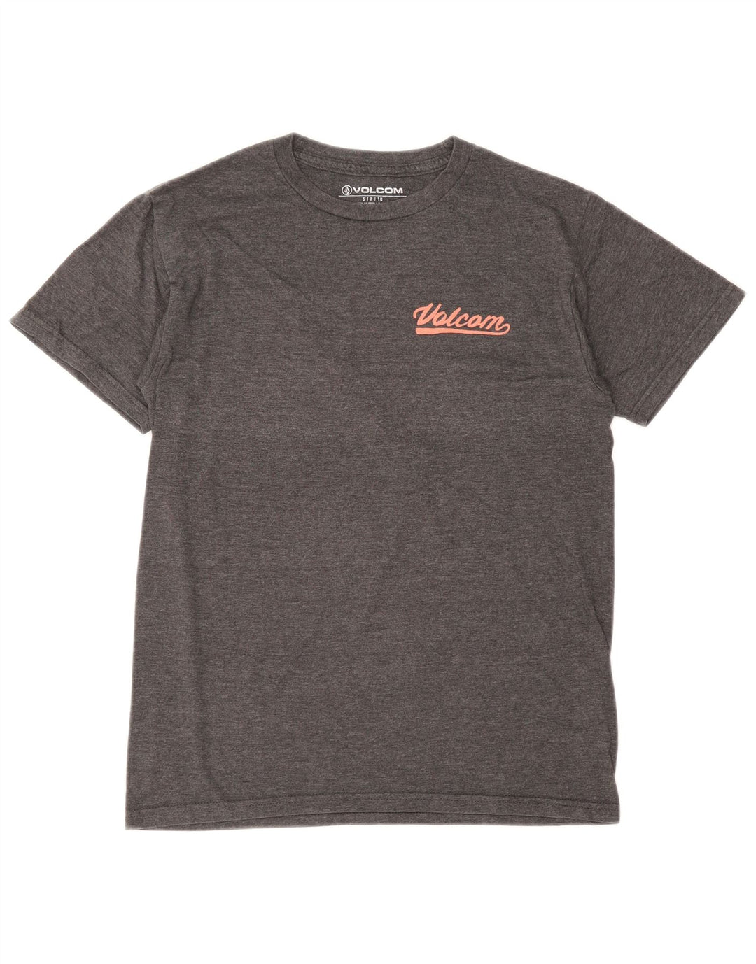 Volcom Camiseta masculina gráfica top pequeno algodão cinza