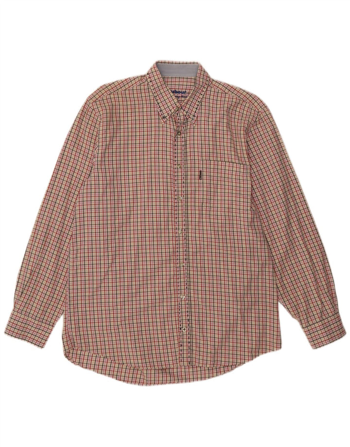 Camisa masculina Barbour grande algodão guingão multicolorido
