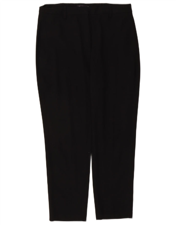 Calças cortadas femininas Marks & Spencer UK 12 médio W30 L25 pretas