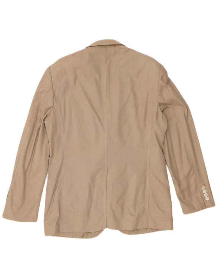 Jaqueta blazer masculina de 2 botões Marks & Spencer Reino Unido 40 algodão bege médio