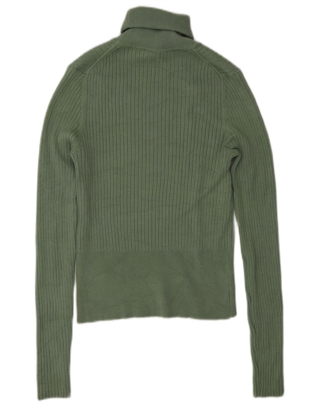 Suéter feminino Zara com gola redonda e viscose verde médio Reino Unido 12