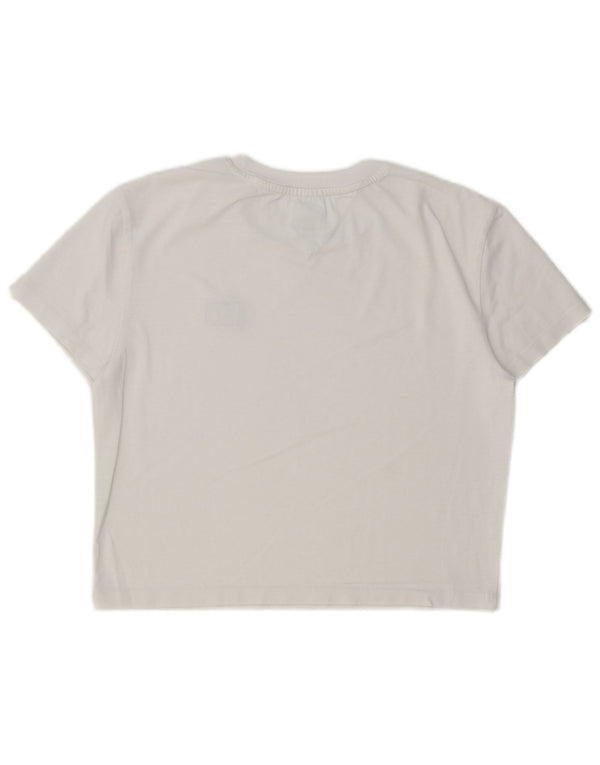Camiseta Tommy Hilfiger Feminina Crop Top UK 10 Pequena Branca