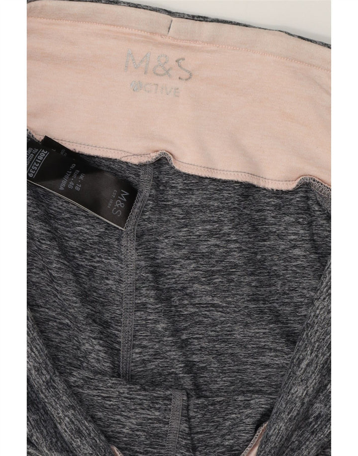 Leggings femininos MARKS & SPENCER UK 18 XL cinza colorblock poliéster