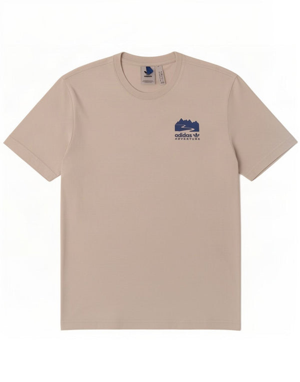 Adidas Mens Graphic T-Shirt Top Pequeno Algodão Branco