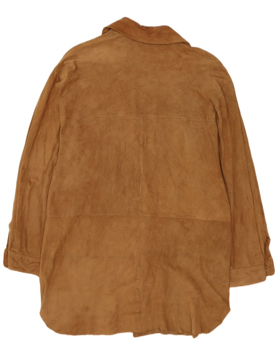Sobretudo feminino vintage de camurça IT 42 couro bege médio