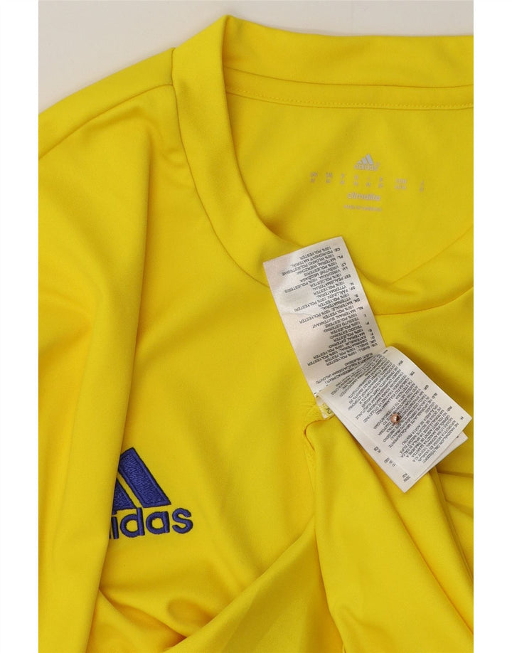 Adidas Mens Climalite Graphic Camiseta Top Médio Poliéster Amarelo