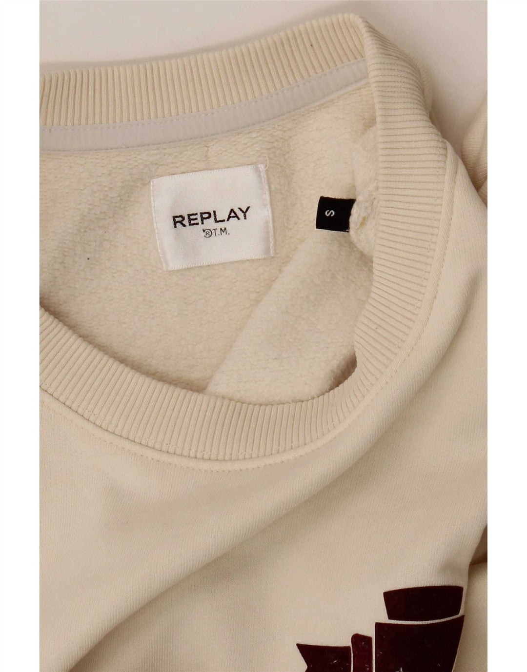 Replay moletom feminino oversized jumper UK 10 pequeno bege