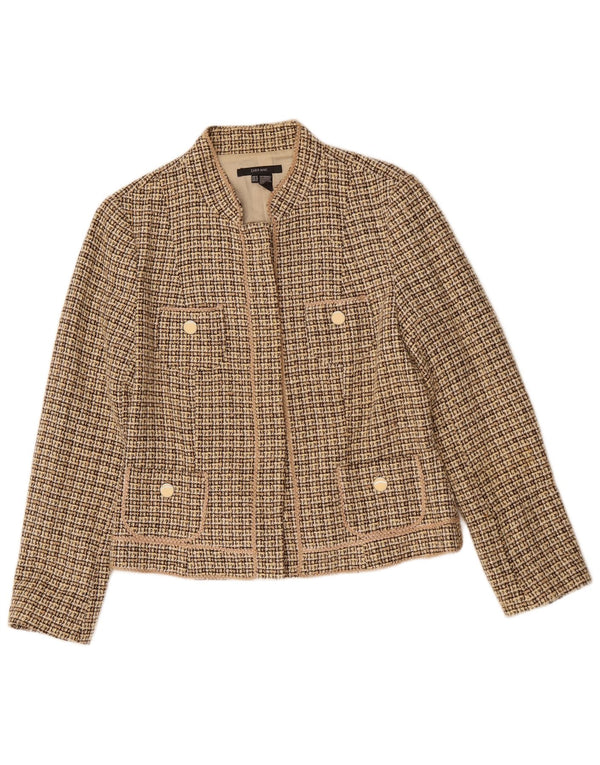 Jaqueta blazer feminina Zara EU 42 grande bege xadrez acrílico