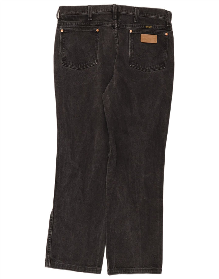 Wrangler Mens Straight Jeans W34 L29 Algodão Preto