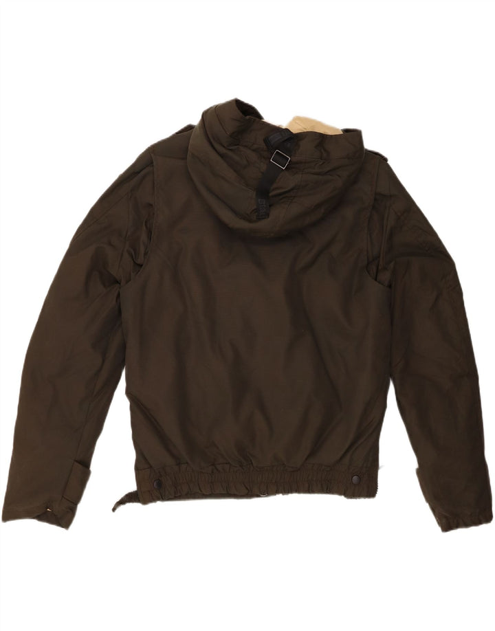 Jaqueta feminina acolchoada com capuz militar Blauer Reino Unido 14 nylon cáqui médio