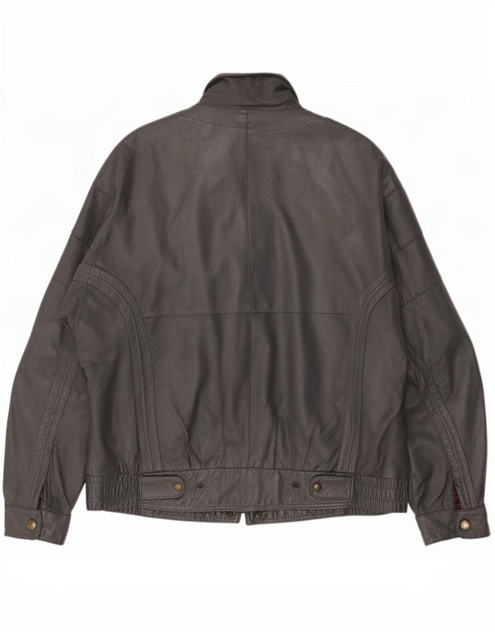 Jaqueta de couro masculina vintage IT 50 grande preta