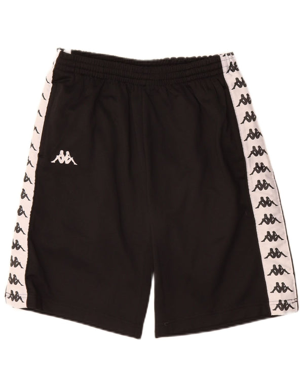 Shorts esportivos gráficos Kappa Boys 11-12 anos preto colorblock poliéster