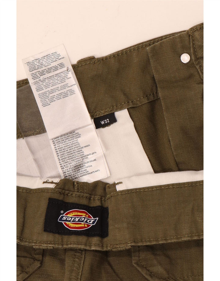 Calças cargo retas masculinas Dickies W32 L31 poliéster xadrez cáqui