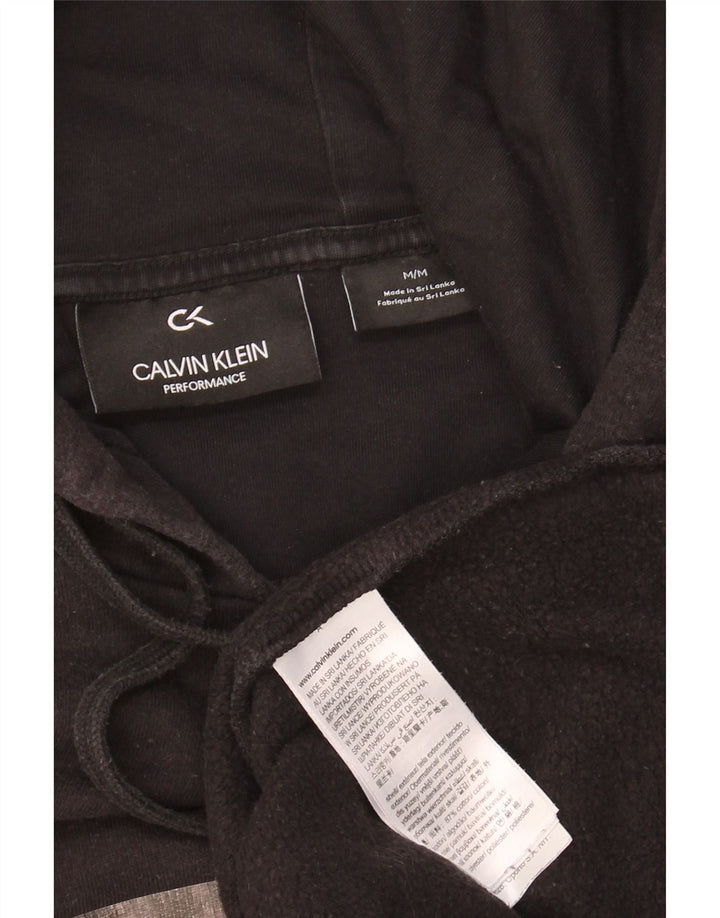 CALVIN KLEIN moletom com capuz gráfico masculino médio algodão preto