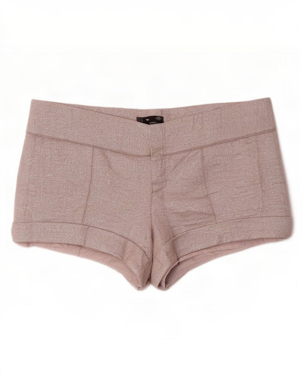 Zara Womens Trafaluc Hot Pants EU 40 Médio W30 Algodão Prateado