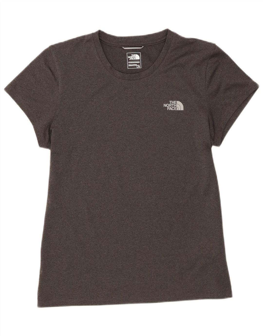 Camiseta feminina The North Face UK 14 grande poliéster cinza