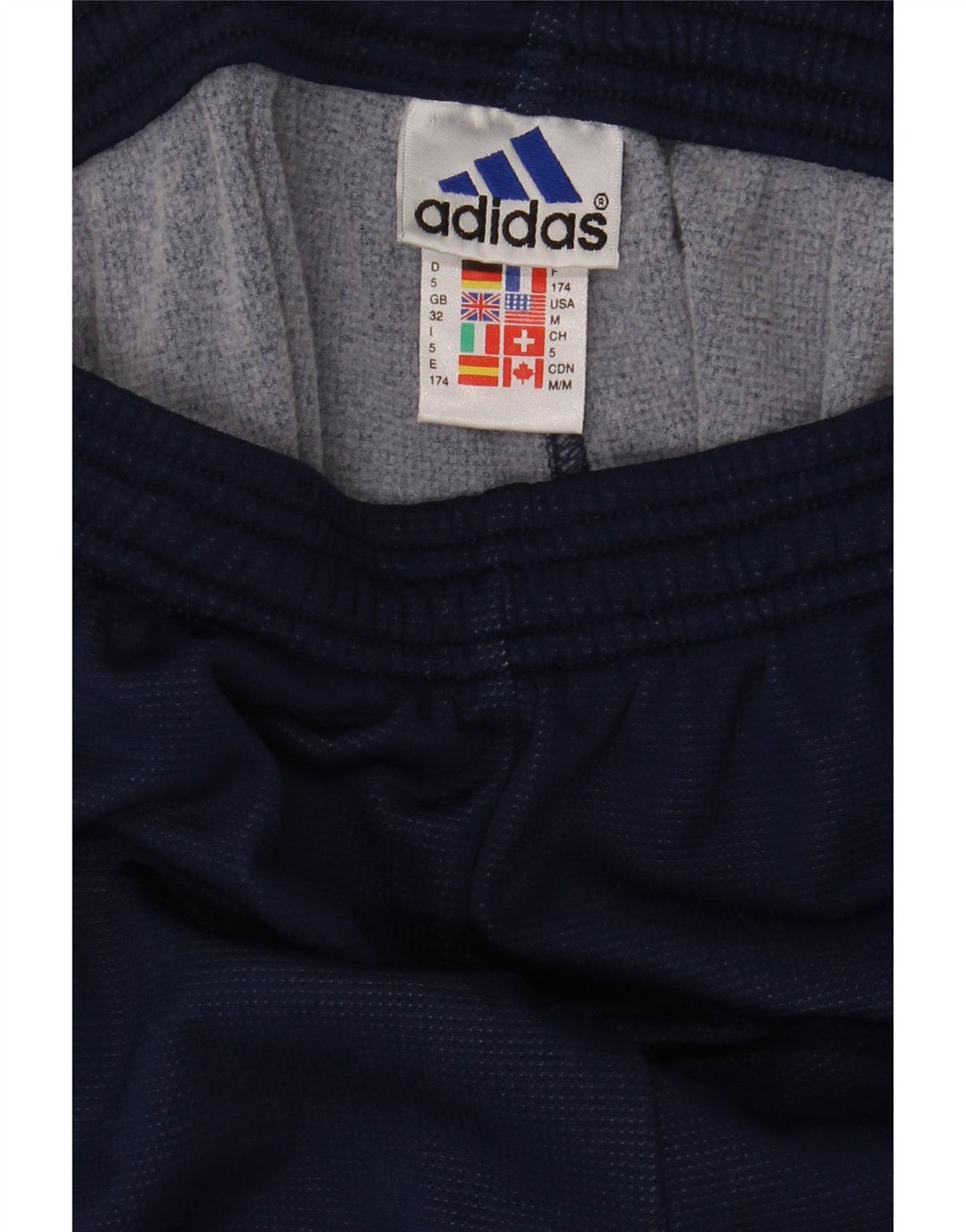 Calça de treino masculina Adidas médio azul marinho colorblock poliamida