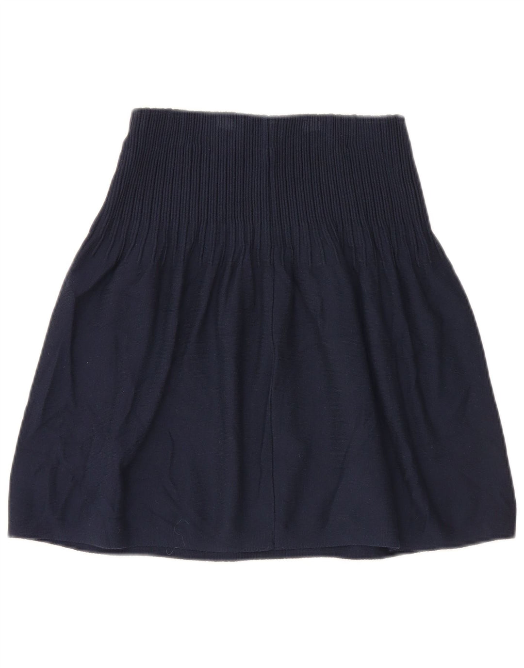 Saia feminina de malha A-Line Massimo Dutti pequena W26 azul marinho viscose