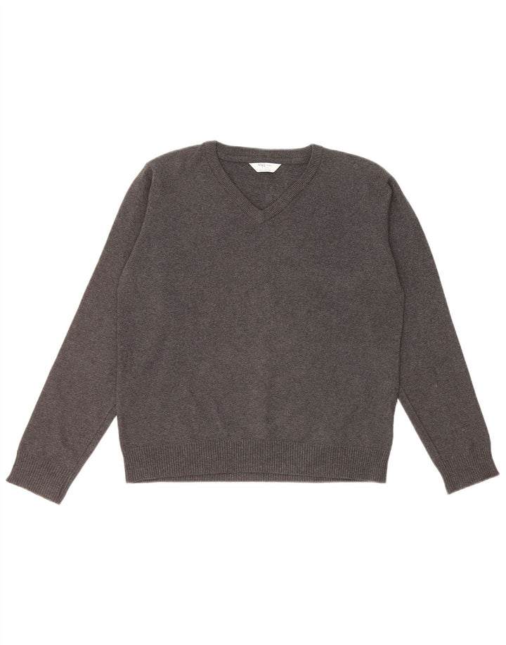 Suéter Marks & Spencer Boys com decote em V 12-13 anos algodão cinza