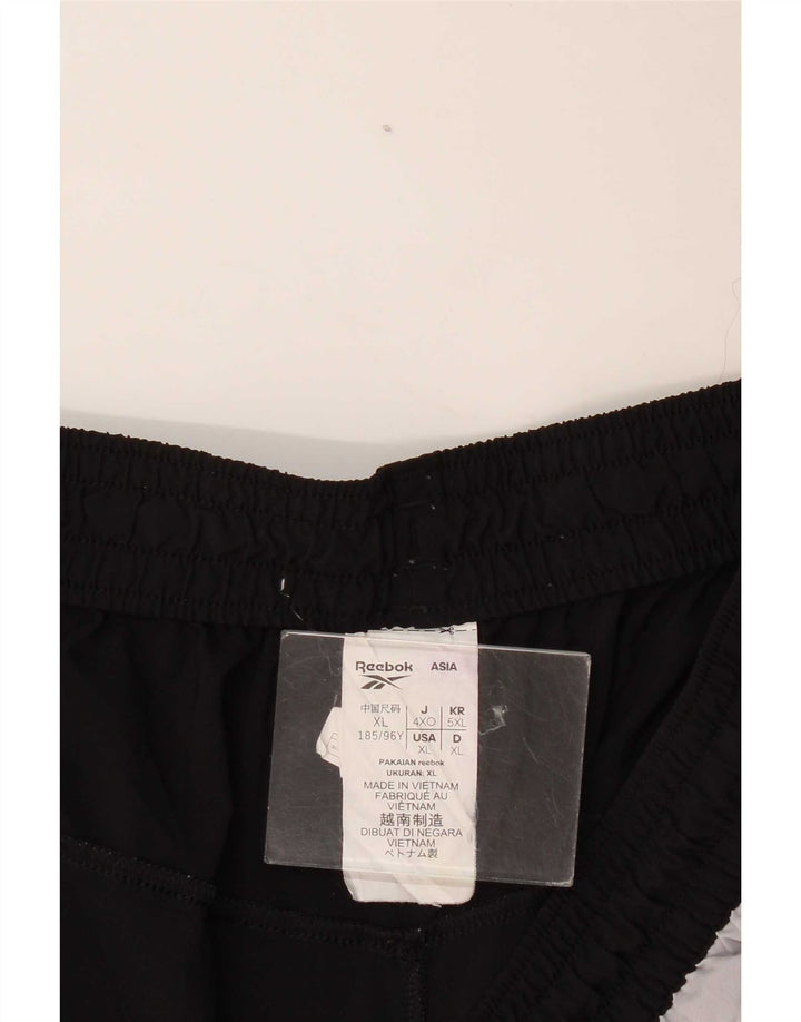 Shorts esportivos gráficos masculinos Reebok XL preto colorblock poliéster