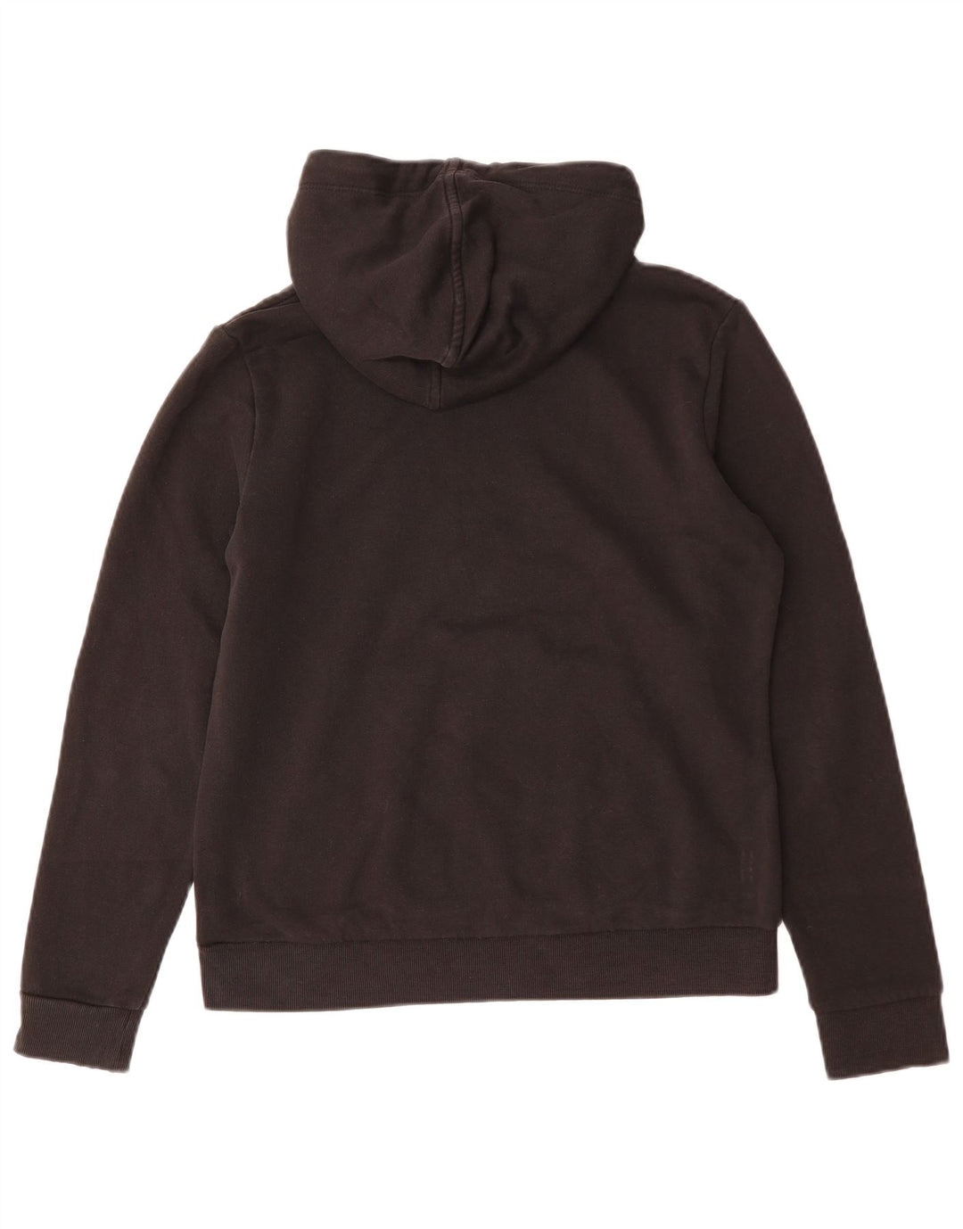 PUMA feminino gráfico moletom com capuz UK 16 grande algodão preto