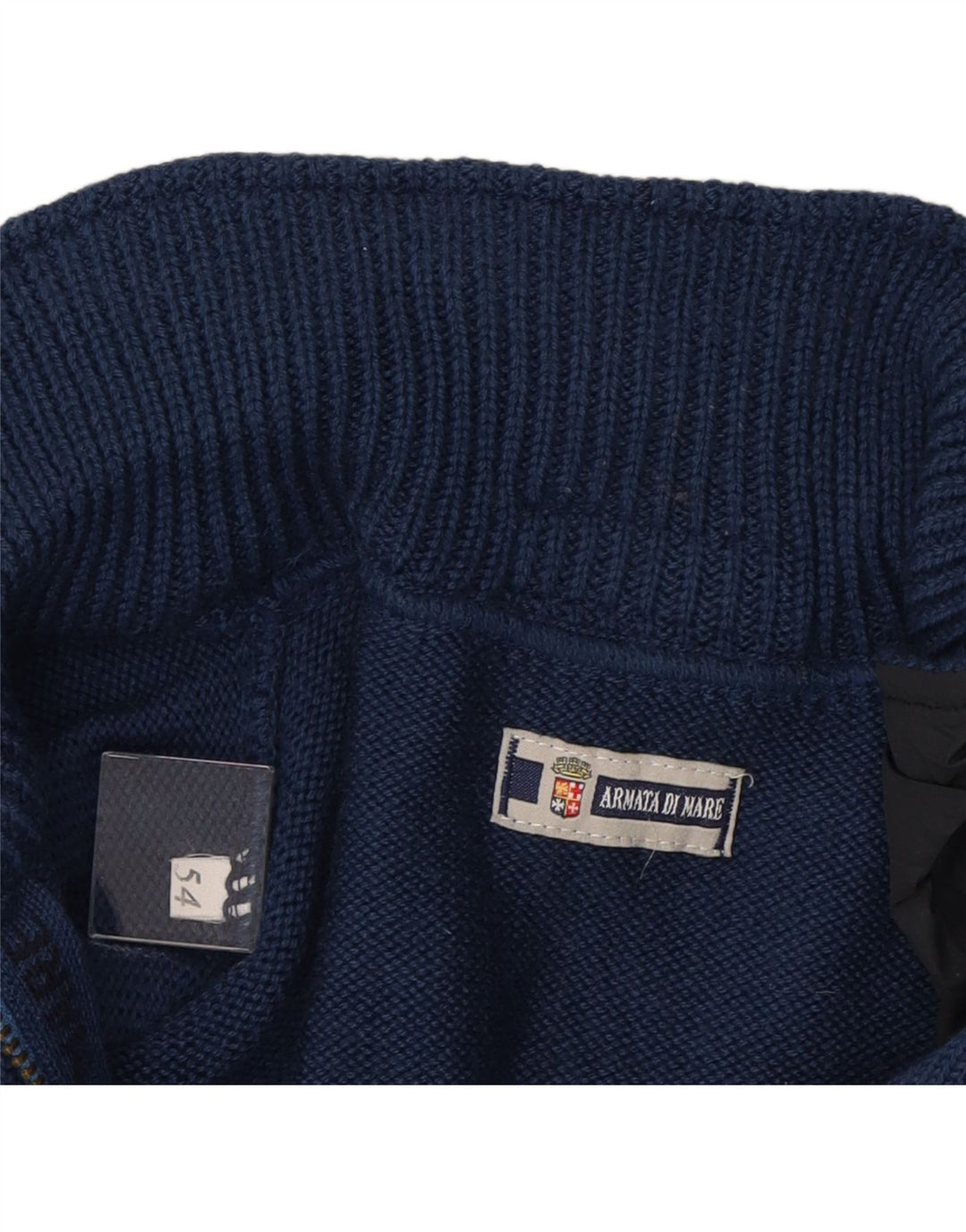 Suéter masculino ARMATA DI MARE com zíper e gola em bloco IT 54 XL azul marinho
