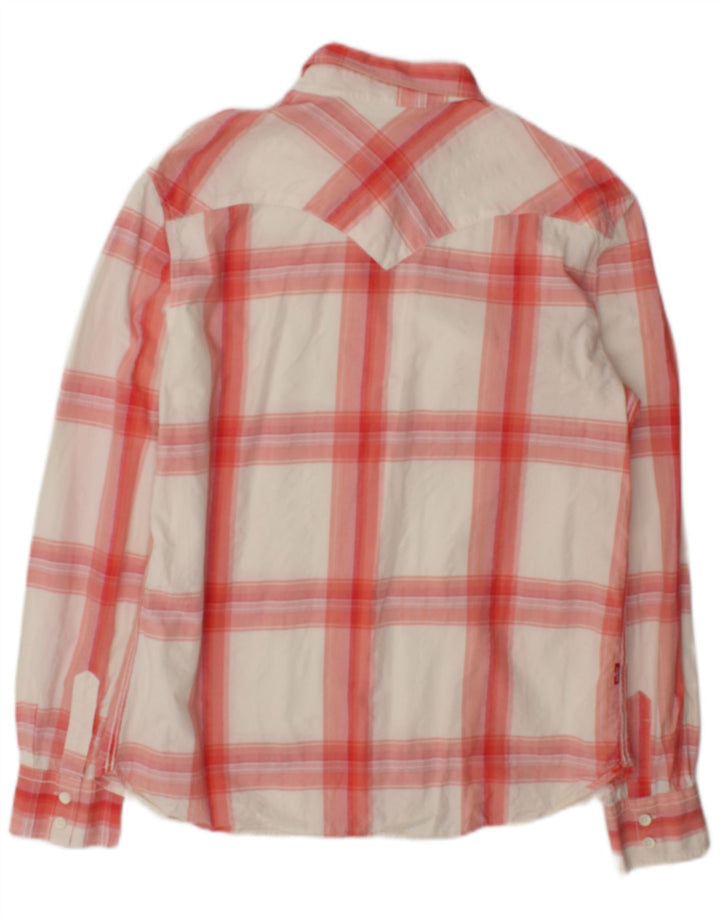 Camisa masculina Levi's média xadrez branca