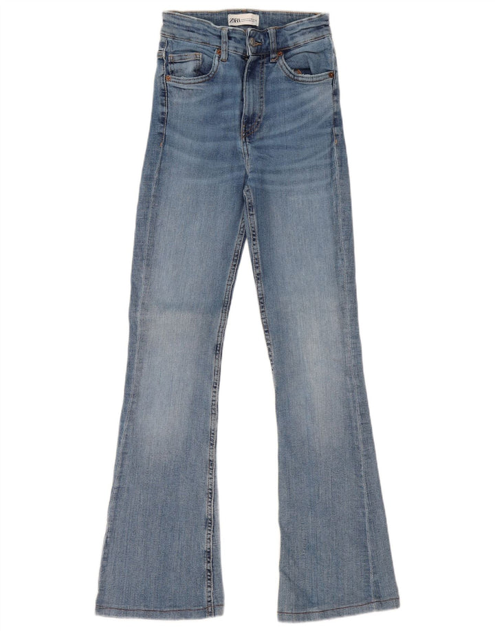 Zara Calça jeans feminina larga EU 34 2XS W24 L31 Azul