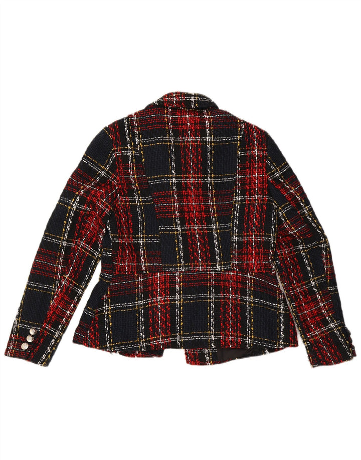 Blazer feminino Lipsy UK 16 grande poliéster xadrez vermelho