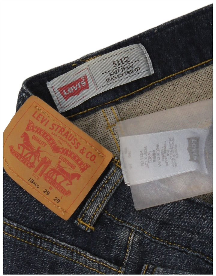 Levi's Meninos 511 Slim Jeans 15-16 Anos W29 L29 Azul Algodão
