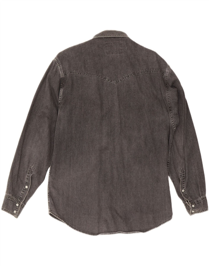 Camisa jeans masculina WRANGLER pequena cinza