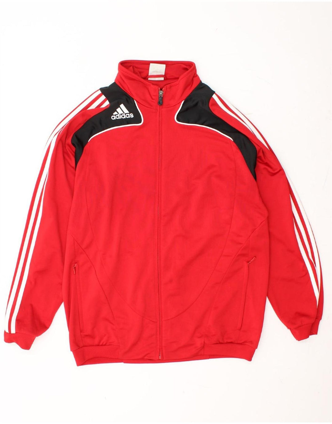 ADIDAS Mens Tracksuit Top Jacket UK 42/44 Grande Vermelho Colourblock Poliéster