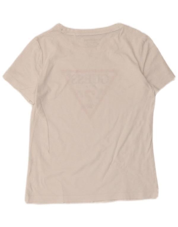 Camiseta feminina Guess com estampa gráfica UK 6 XS algodão branco