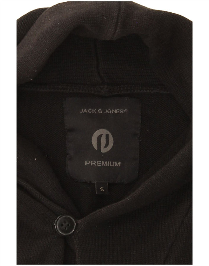 Suéter cardigã masculino Jack & Jones pequeno preto