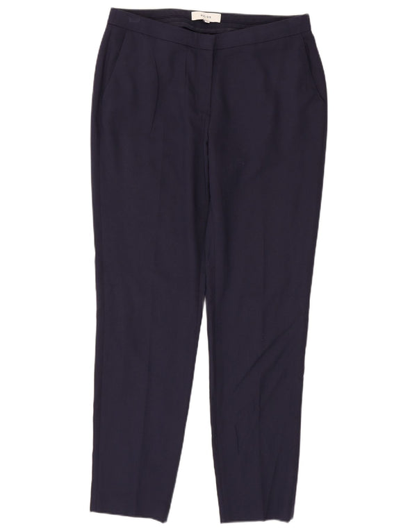 Calça Chino Feminina Reiss Slim Fit Reino Unido 12 Médio W32 L29 Azul Marinho Viscose