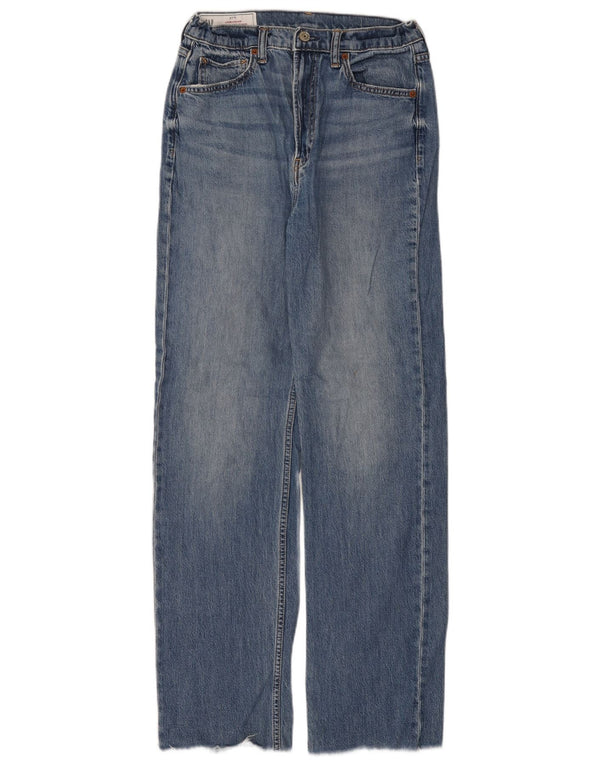 Jeans femininos soltos de cintura alta Gap W27 L31 algodão azul
