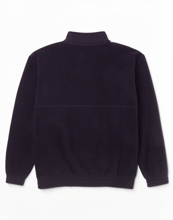 Fila Suéter masculino de lã com zíper e gola média azul marinho
