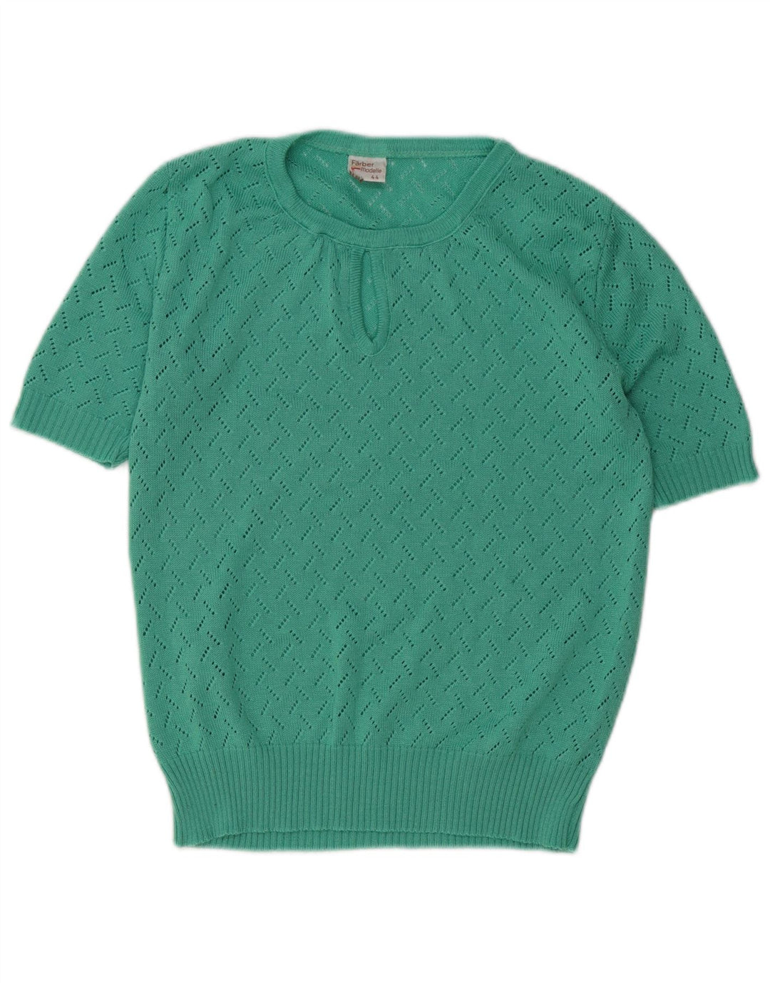 Suéter feminino vintage com gola redonda IT 44 poliacrílico verde médio