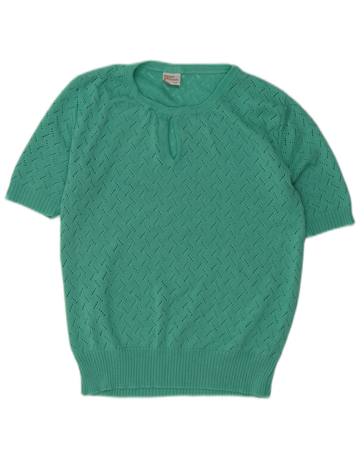 Suéter feminino vintage com gola redonda IT 44 poliacrílico verde médio