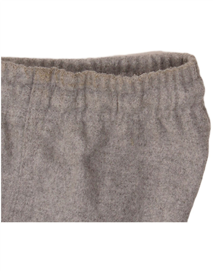 Zara Calça feminina casual de perna larga médio W28 L30 cinza poliéster