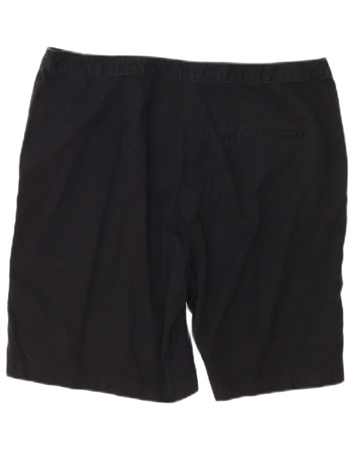Shorts chino feminino MARKS & SPENCER UK 14 grande W34 algodão preto