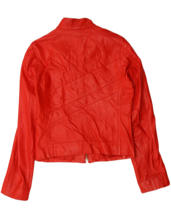 Jaqueta feminina vintage de couro Racer IT 44 couro vermelho médio