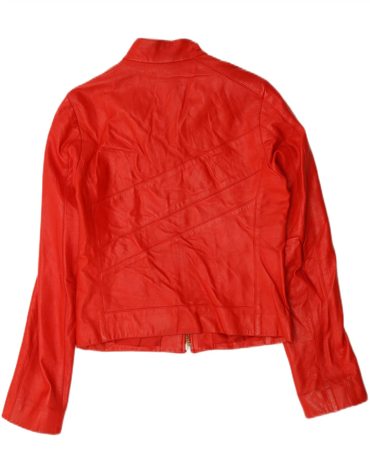 Jaqueta feminina vintage de couro Racer IT 44 couro vermelho médio