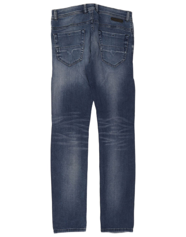 Diesel Meninos Jeans Slim Desgastados 15-16 Anos W30 L32 Azul Algodão