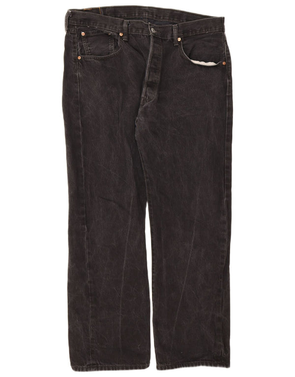 Jeans Levi's 501 Straight Masculino W38 L30 Algodão Preto