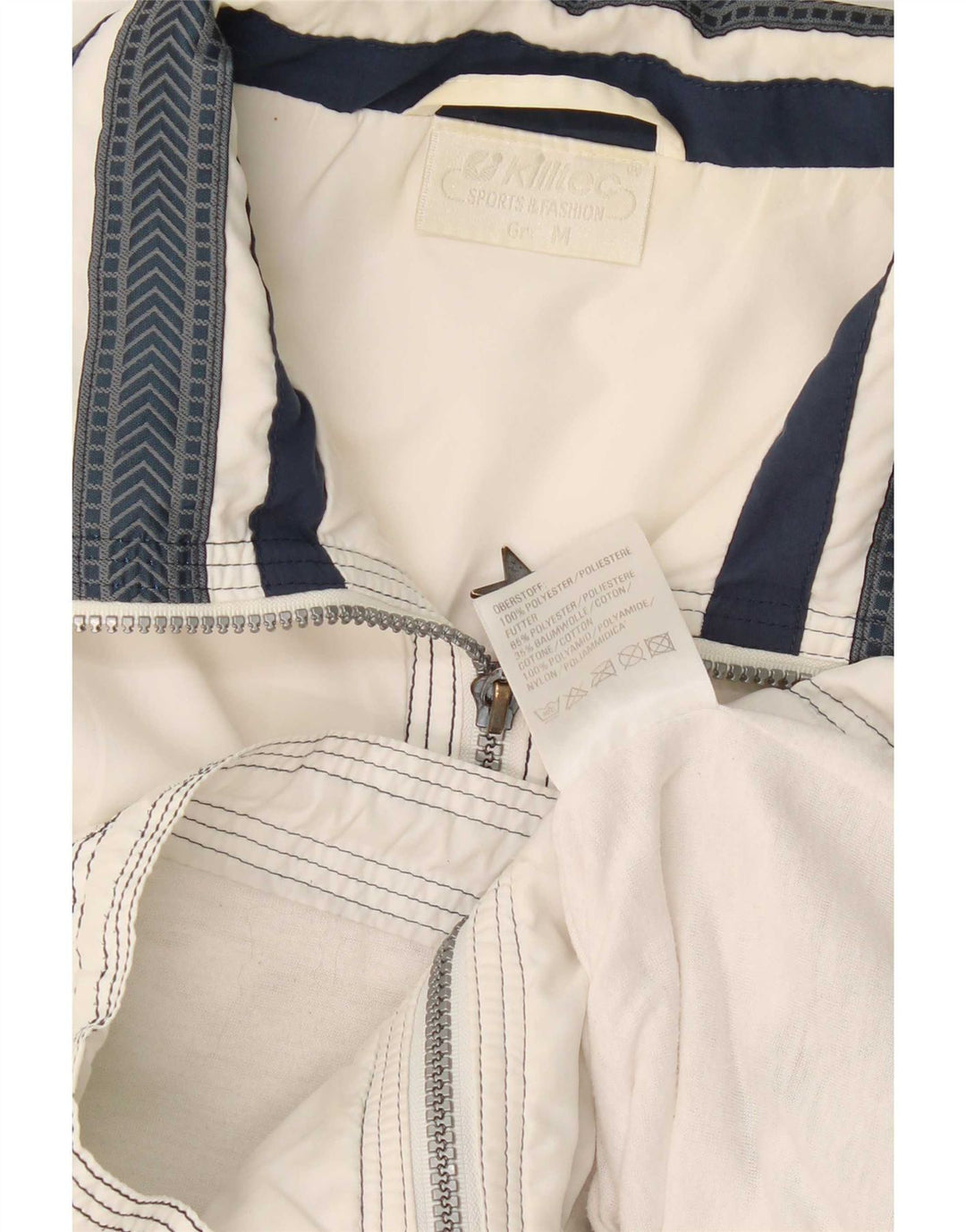 Colete masculino Killtec UK 38 poliéster listrado branco médio